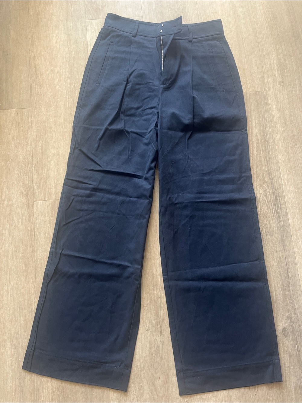 Everlane Navy Wide-Leg Trousers